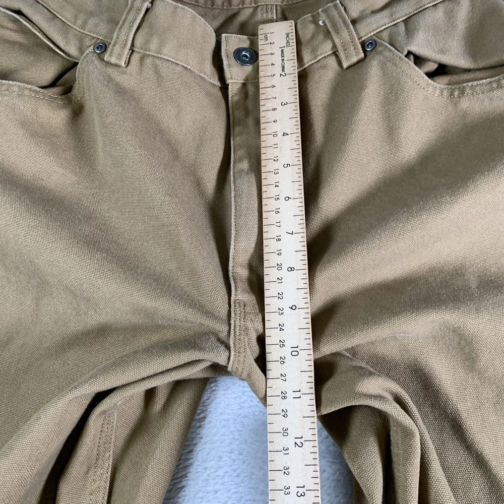Duluth Trading Co Pants Mens 42x30 Khaki Canvas Relaxed Fit Workwear‎ 5 Pocket - Picture 6 of 13